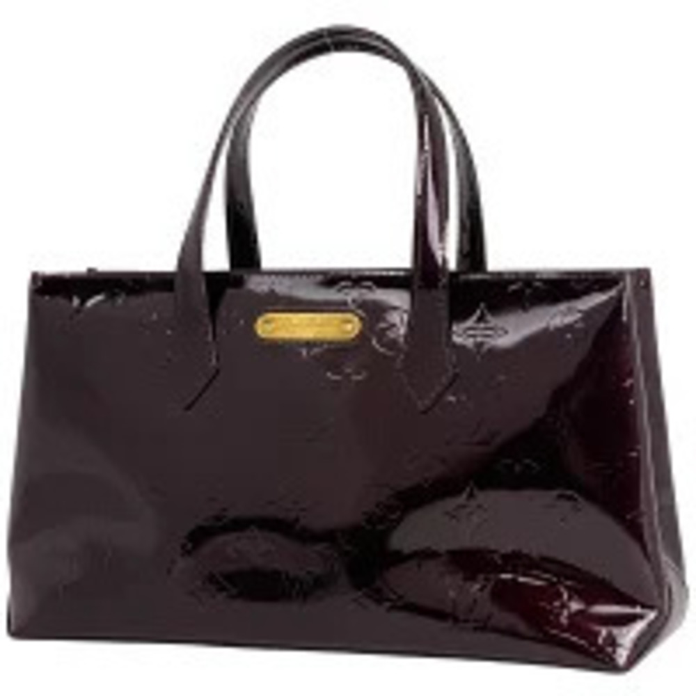 Louis Vuitton Wilshire Handbag Enamel Monogram Vernis Amarante Purple